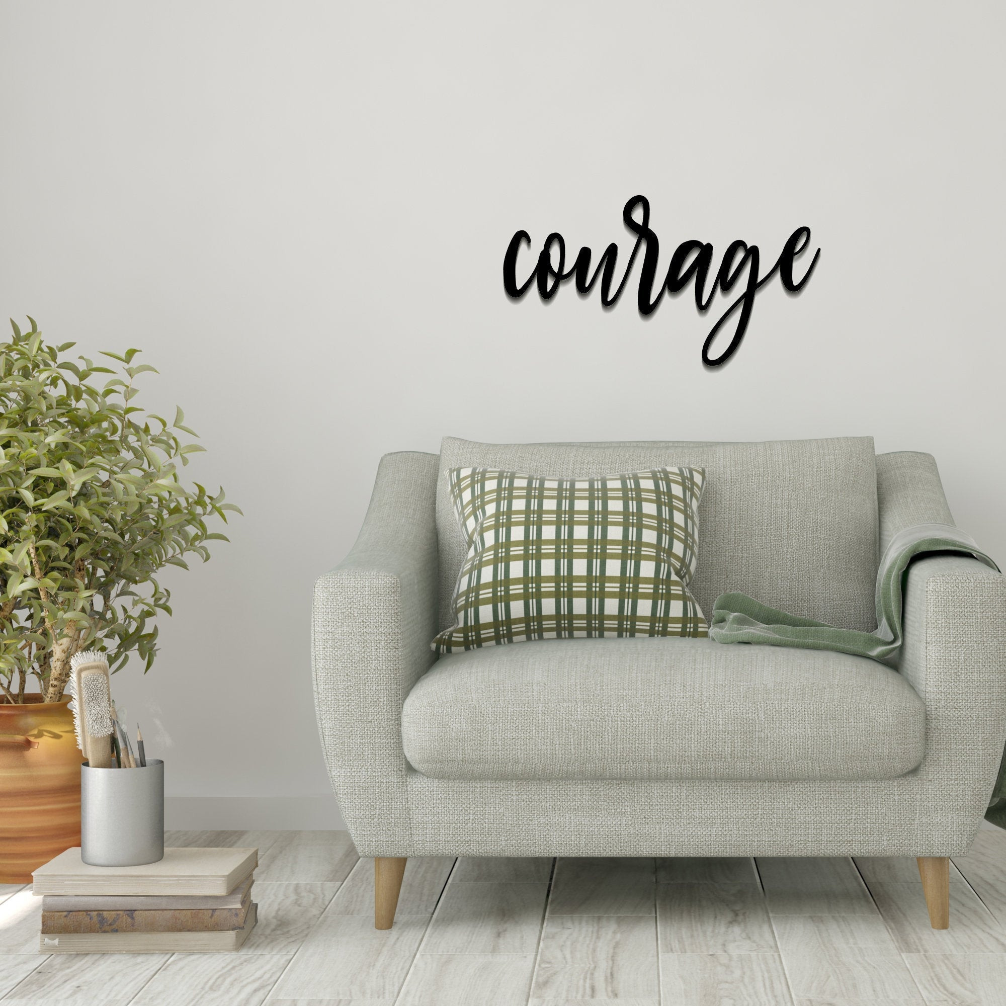 Courage Word Courage Metal Wall Decor Courage Metal Sign For Home ...