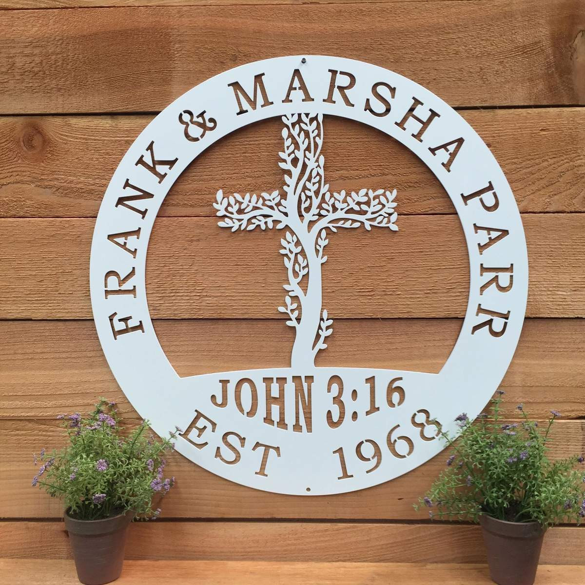 Living Tree: Cross Tree Of Life Cut Metal Sign Metal House Sign ...