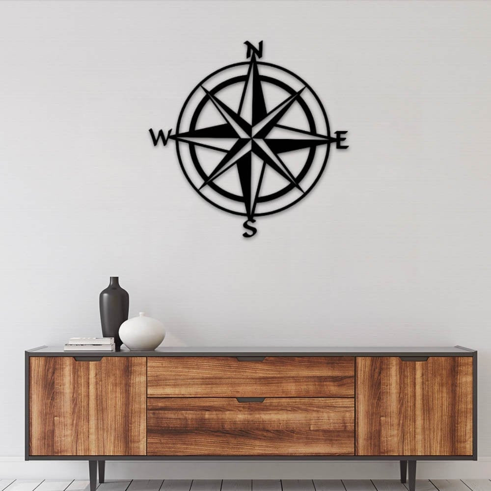 Nautical Compass Metal Sign Metal Wall House Decor Sign For House Art ...