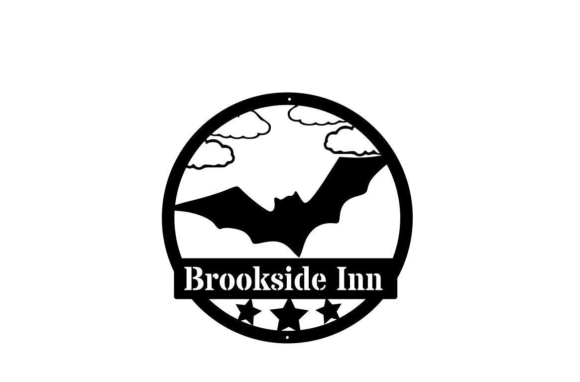 Bat Monogram Metal Name Sign Black Halloween Decor Halloween Bats ...