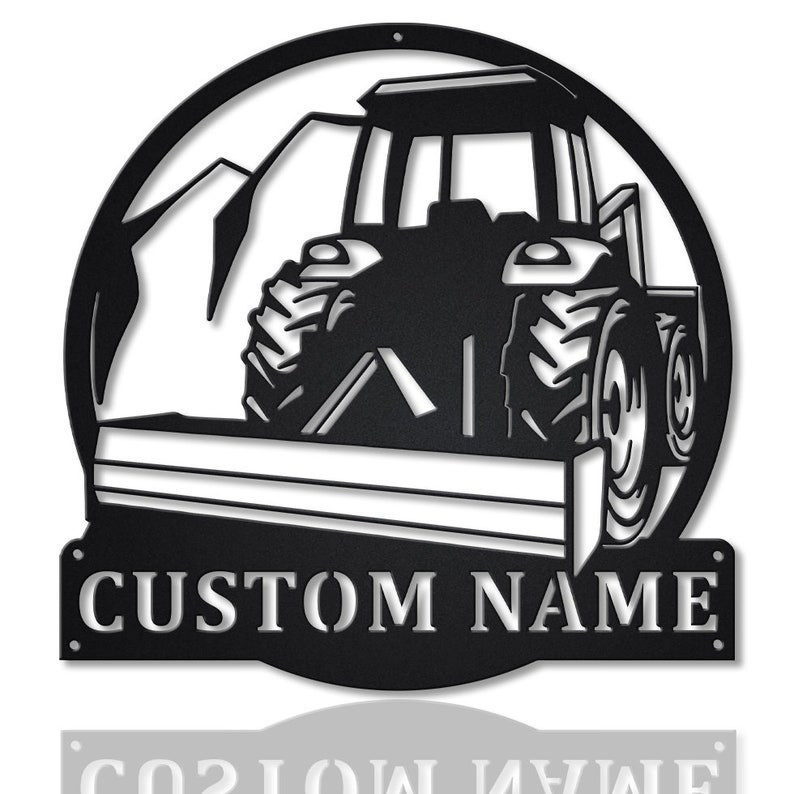 Multilayer Sign Tractor Personalized Tractor Box Blade Metal Sign Art Custom USA Farm Tractor ...