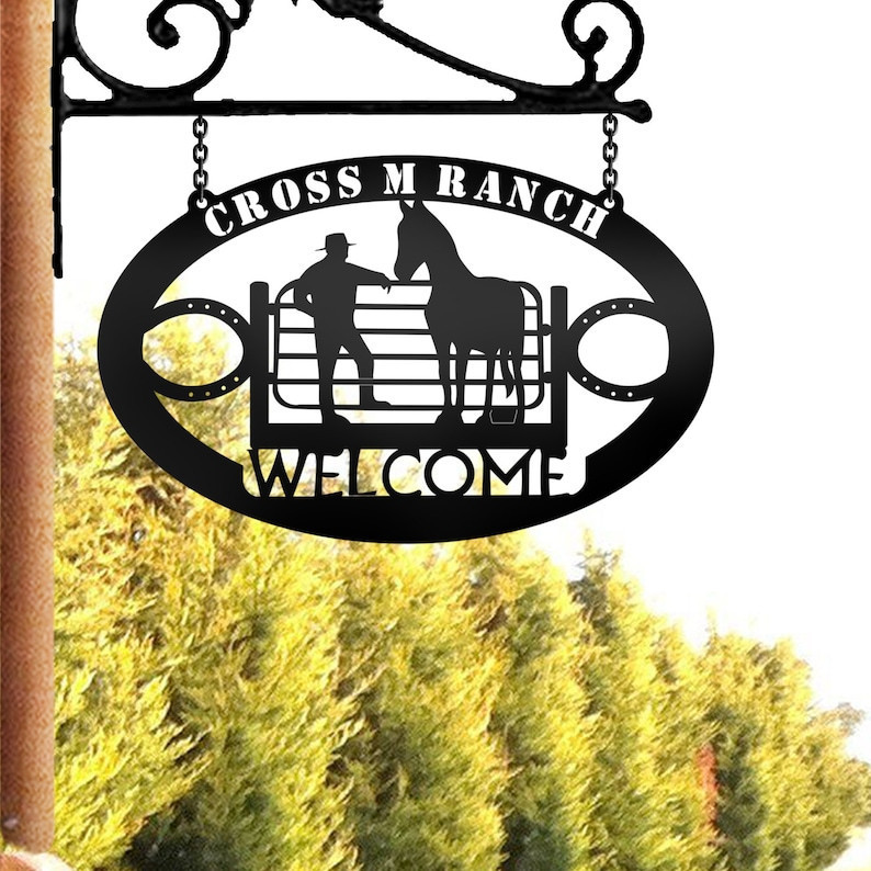 Metal Ranch Sign - Cowboy Sign - Custom Metal Sign - Horse Farm Metal ...