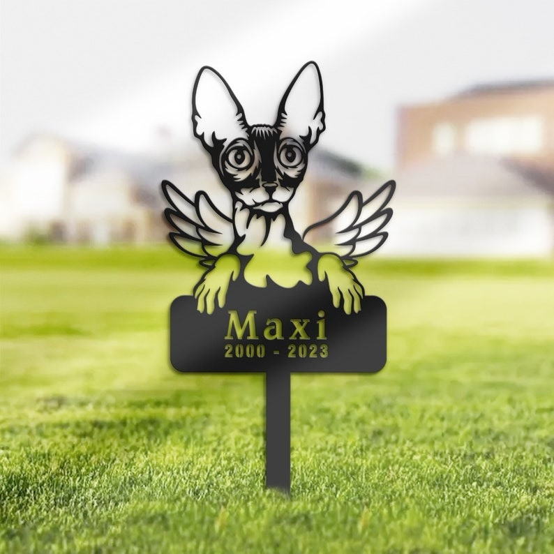Cornish Rex Cat Grave Marker Garden Stakes Cat Memorial Gift Cemetery ...