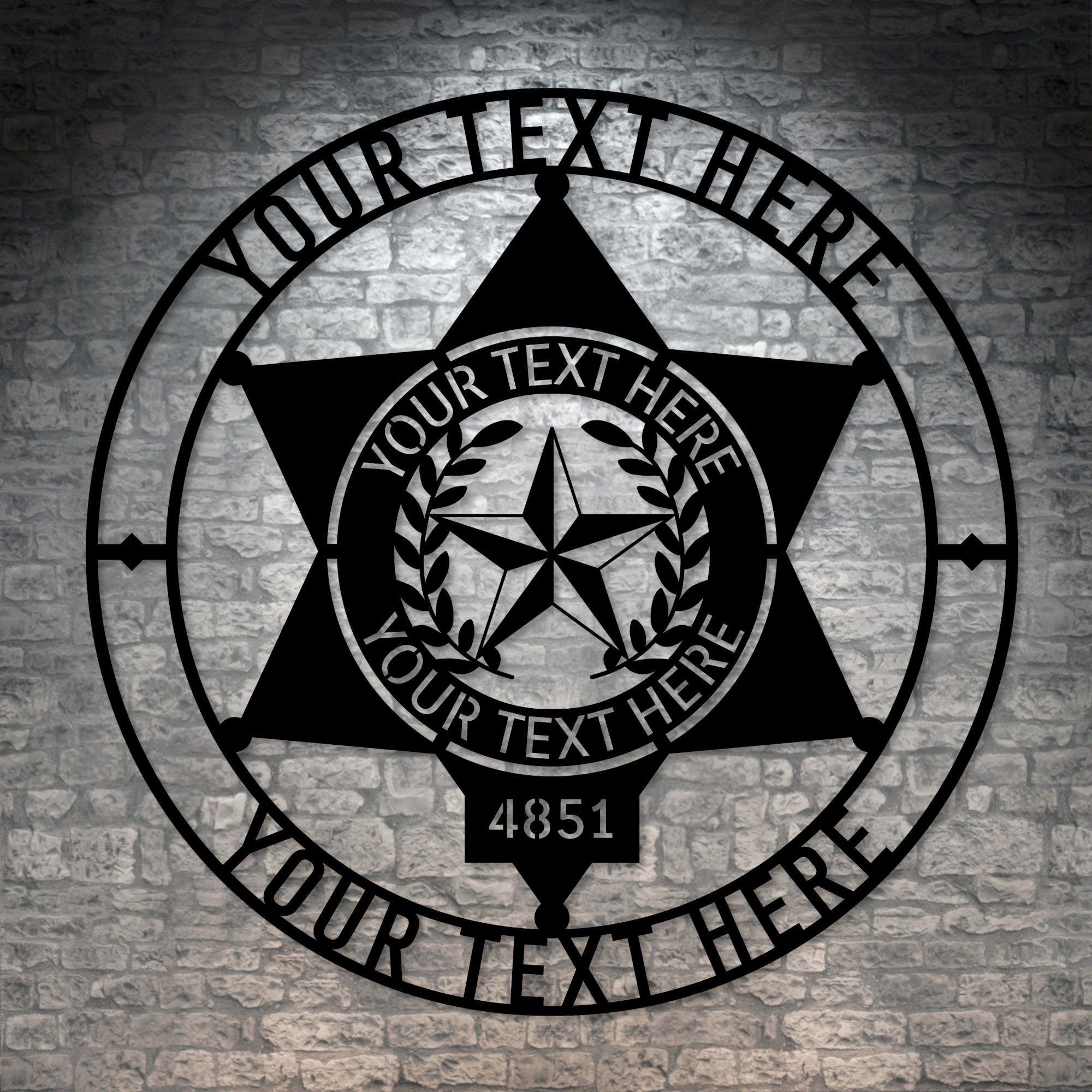 Personalized 6 Point Police Star Badge Metal Sign Custom Police Officer ...