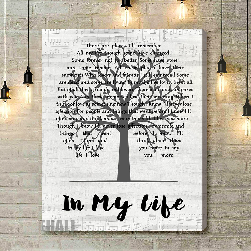 John Lennon In My Life Music Script Tree Song Lyric Quote Music Art ...