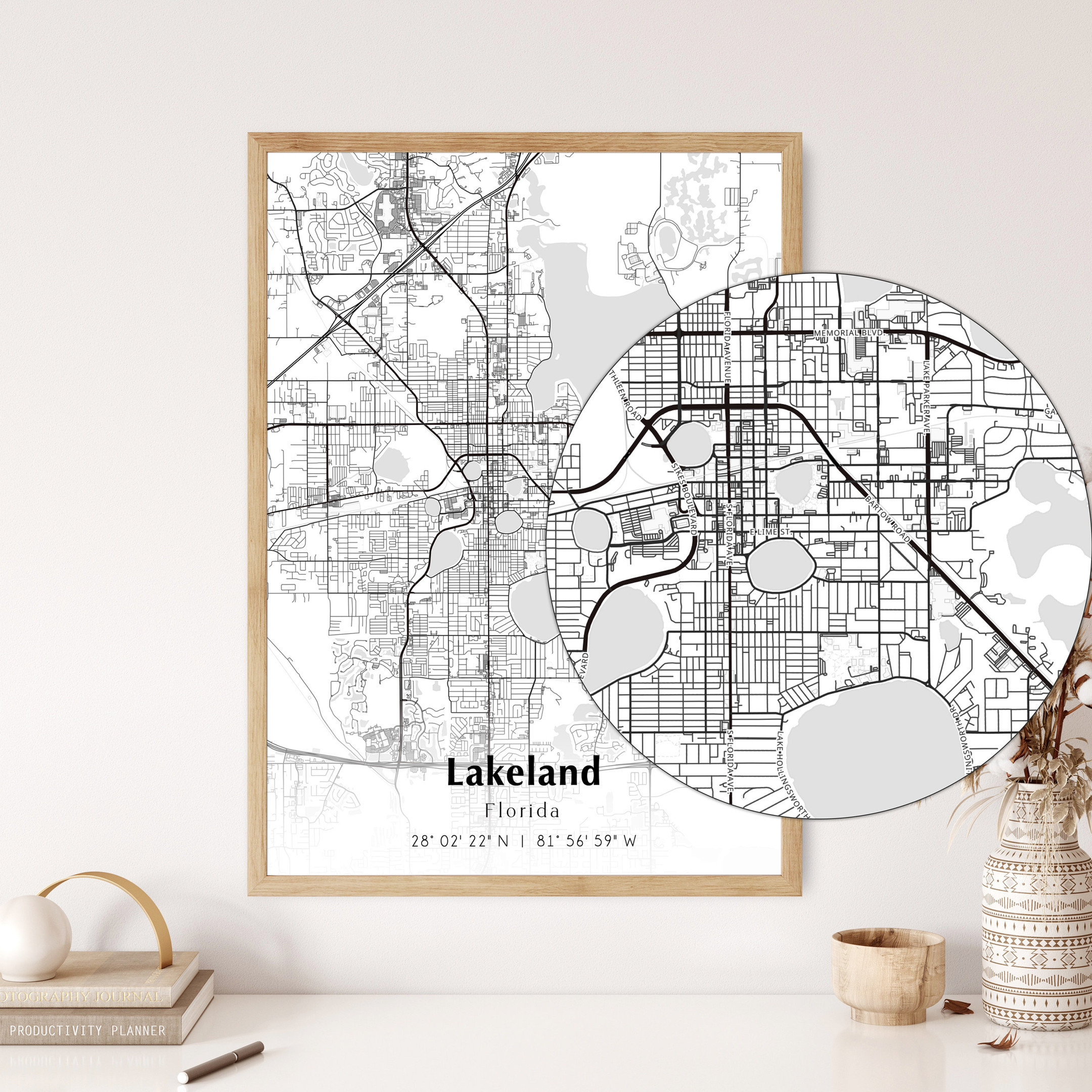 Map of Lakeland Digital File, Modern City Map, Lakeland Printable Map ...