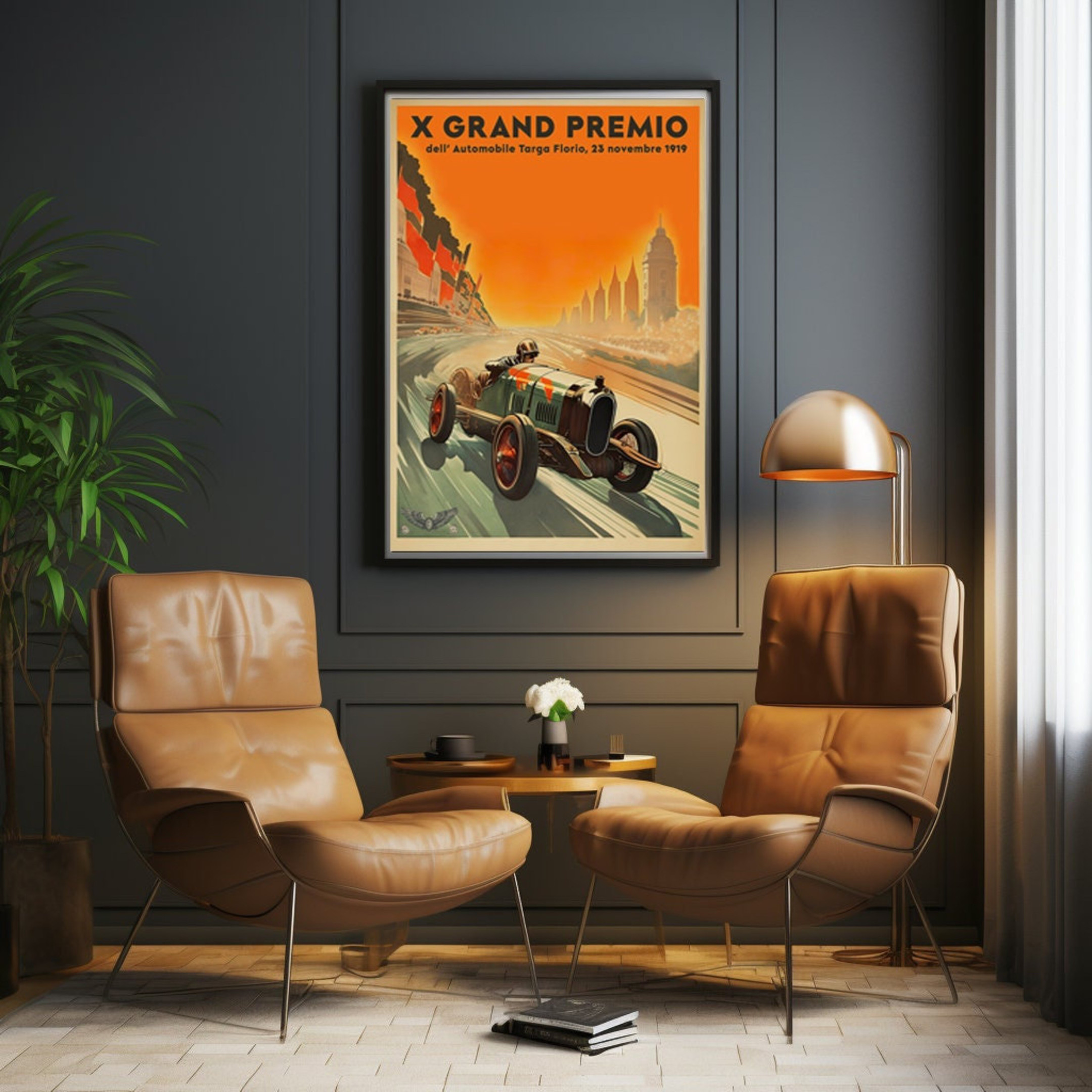 Italy Racing Posters Vintage 1919 Italian Grand Prix Racing Poster Targa Florio Race Car ...