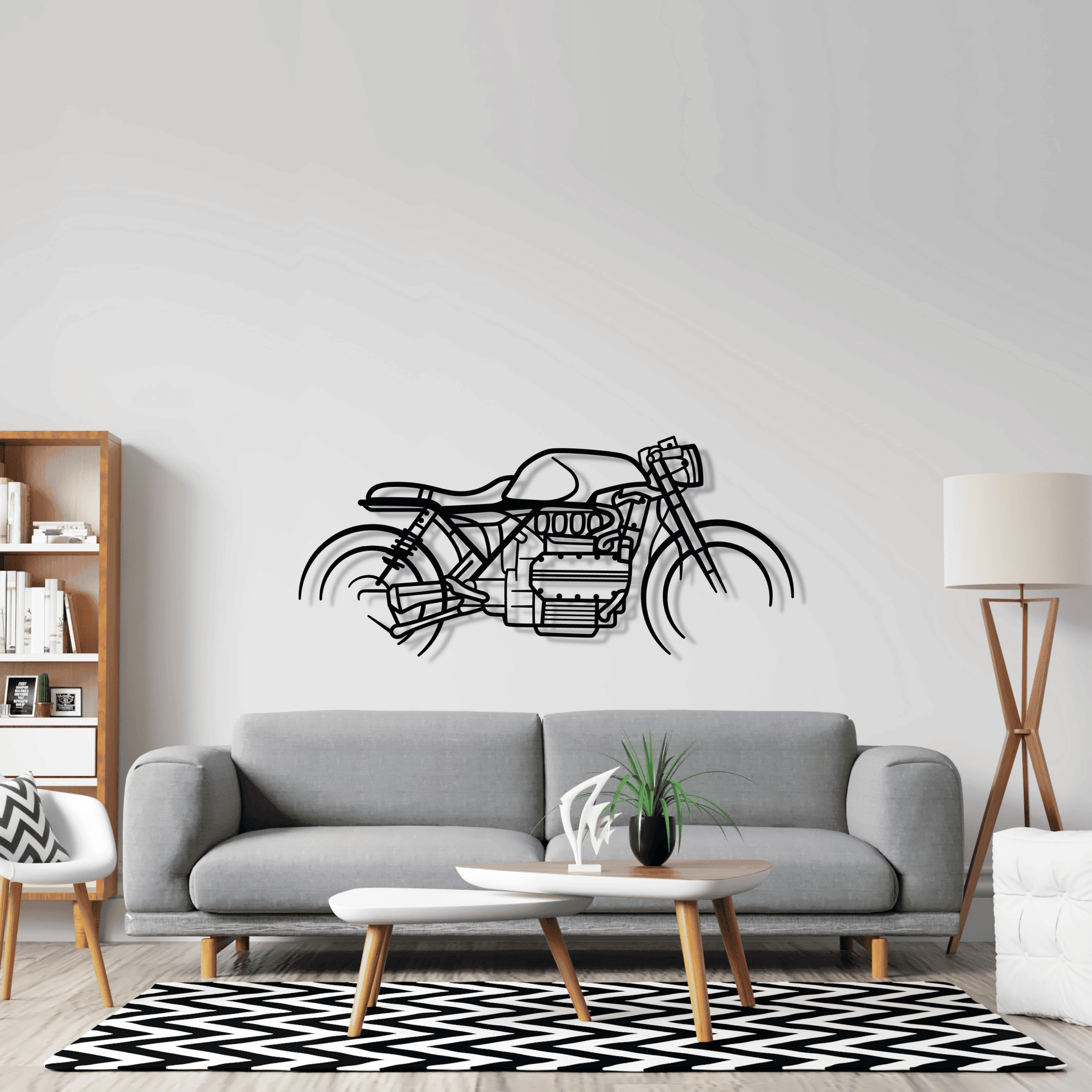 K1100 Cafe Racer Metal Silhouette Wall Art Active, Custom Metal Sport ...