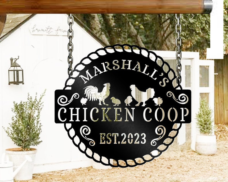 Chicken Yield Sign Custom Chicken Farm Metal Sign, Poultry Farm Coop Wall Art, Family Far ...