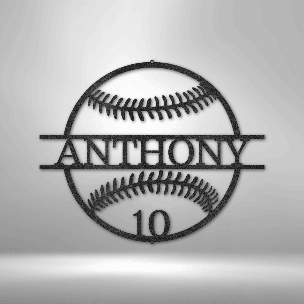 Personalized Baseball Name & Number Metal Sign - Custom Baseball Steel ...