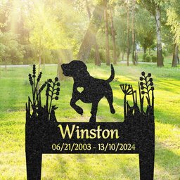 Personalized Labrador Memorial Plaque For Outdoor Custom Dog Metal Sign Yard Art Decor Pet Grave Marker Remembrance Sign Pet Loss Gift