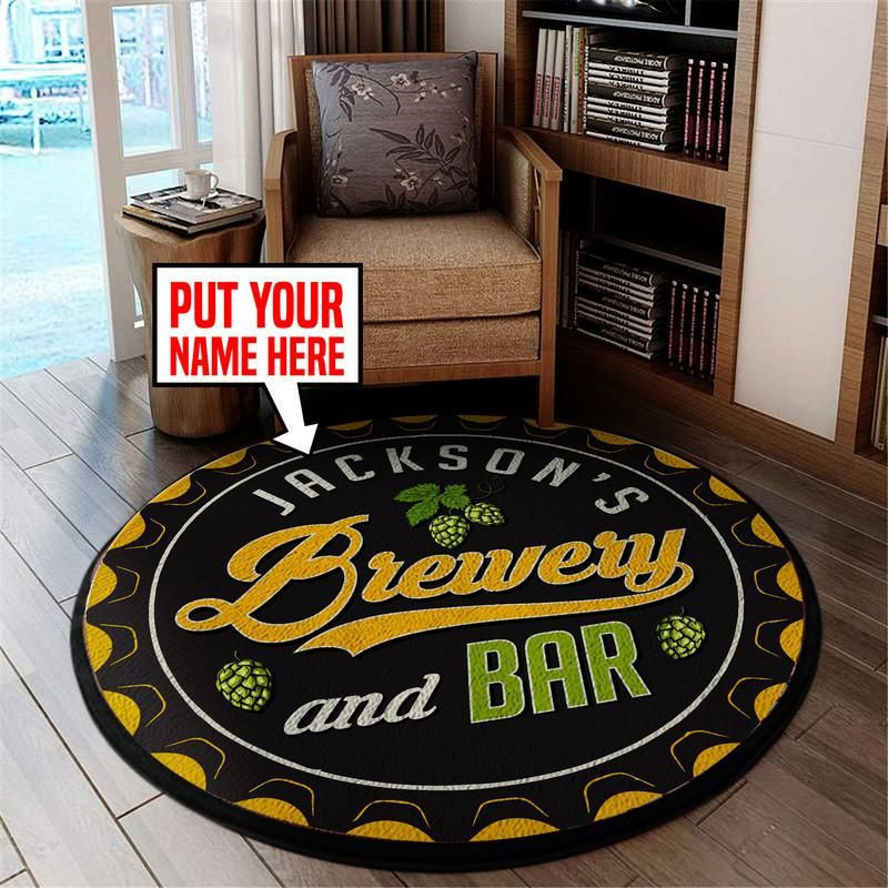 Personalized Brewery Bar Living Room Round Mat Circle Rug| Aeticon ...