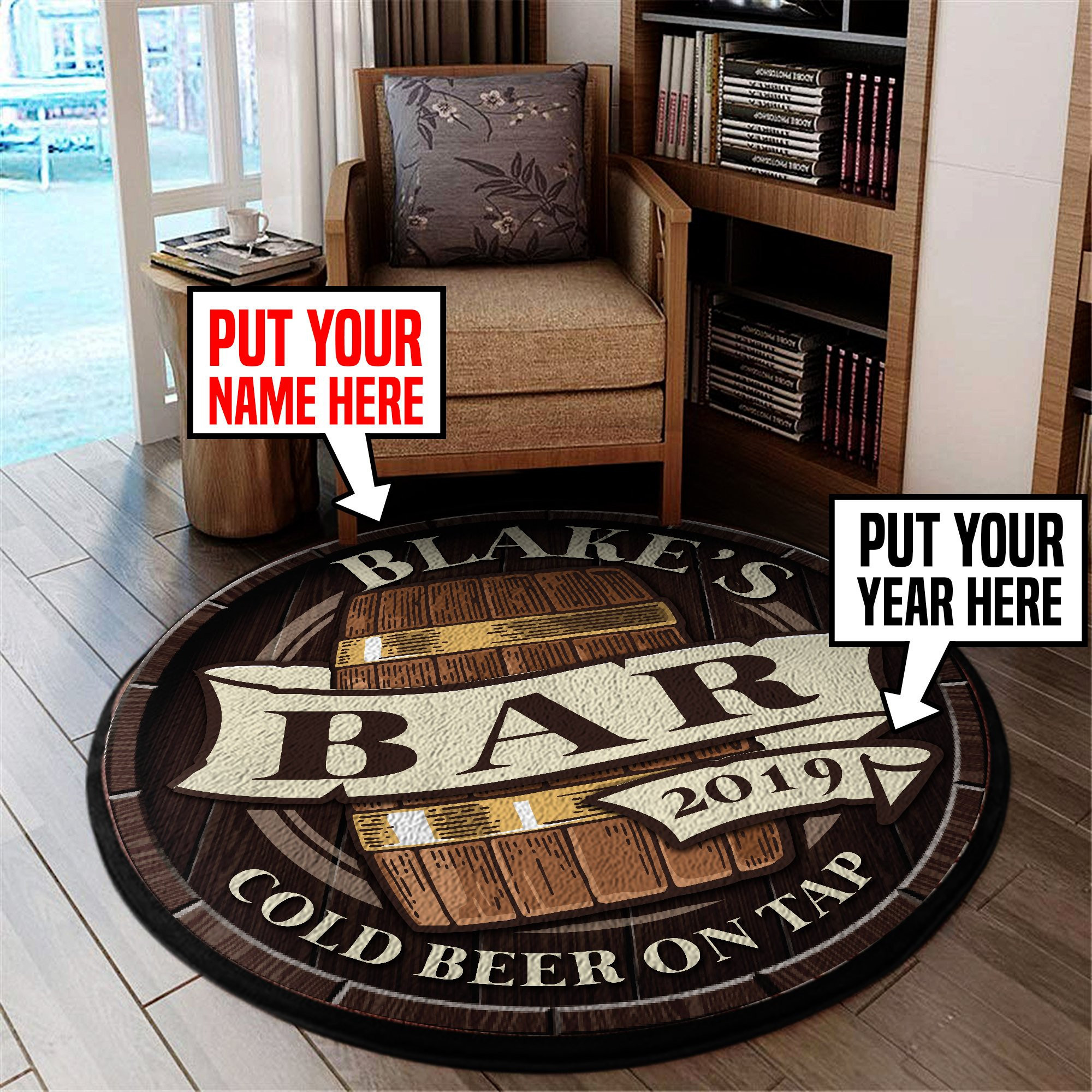 Custom Beer Rug Personalized Beer Round Mat Round Floor Mat Room Rugs Carpet Outdoor ...