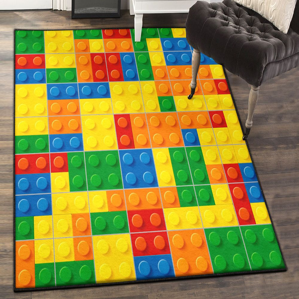 Building Block Art Deco Rug Dot Building Block Print Rug Rectangle Rugs ...