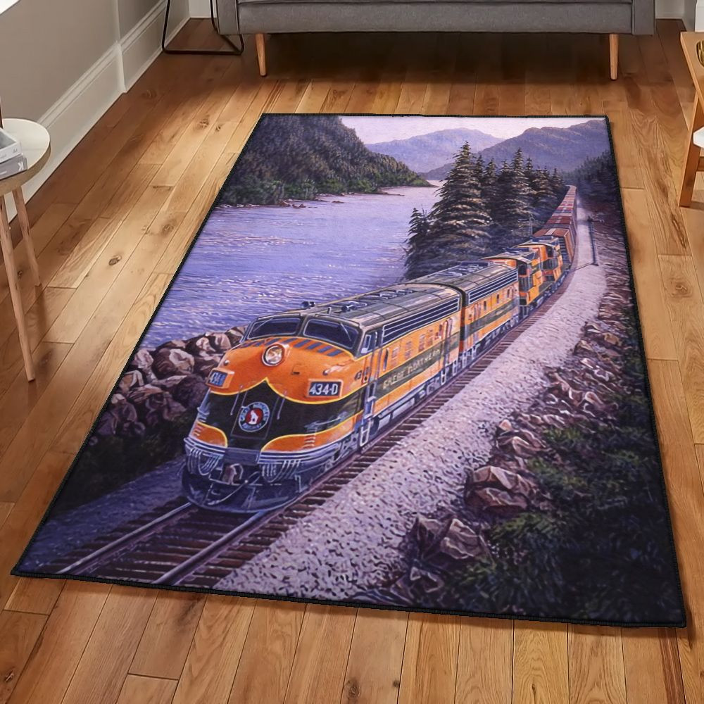 Transportation Rug Train Transport Train Rug Rectangle Rugs Washable Area Rug Non-Slip ...