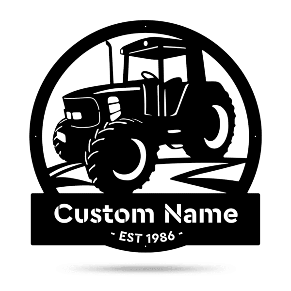 Multilayer Sign Tractor Modern Tractor Monogram Cut Metal Sign Metal House Sign Decorations ...