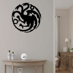 Targaryen Dragon Sign For Home Targaryen Dragon Signs Game Of Thrones Metal Sign Housewarming Gift House Decor | Aeticon Print Cut Metal Sign 8x8in