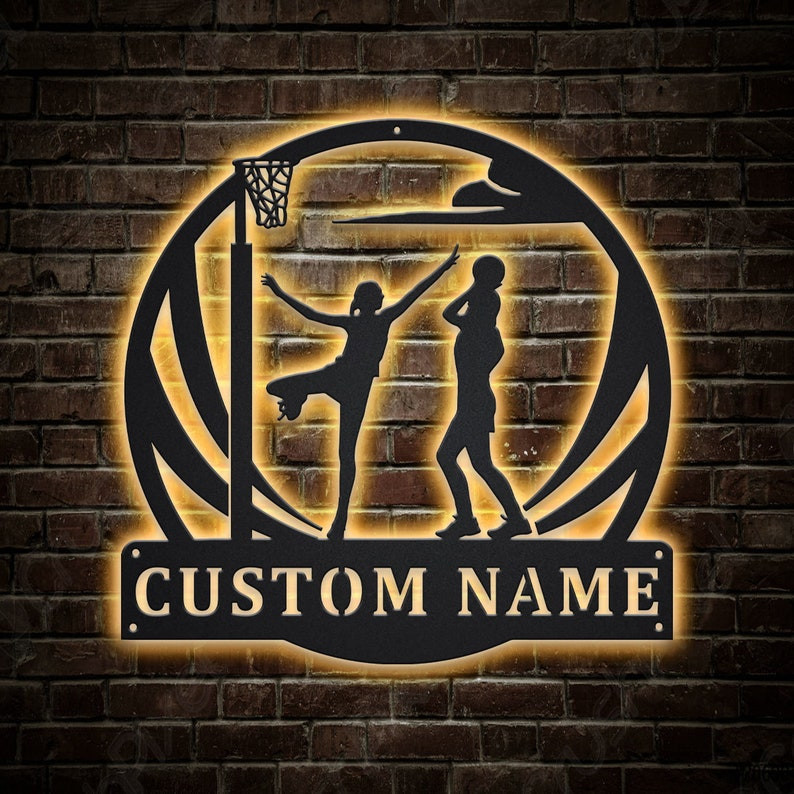 Personalized Netball Metal Sign WITH LED/WITHOUT LED Lights Custom Net ...