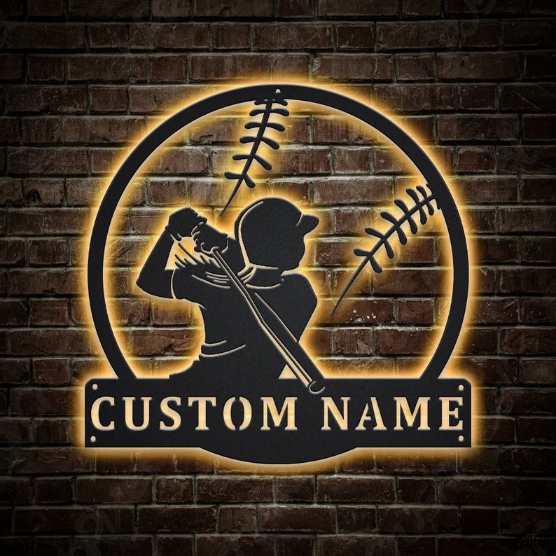 Softball Support. Sign Personalized Softball Metal Sign WITH LED/WITHOUT LED Lights Custom So ...