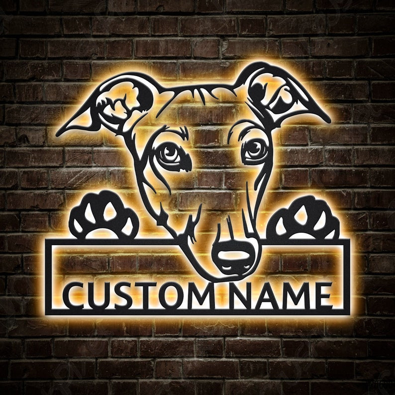 Personalized Greyhound Dog Metal Sign WITH LED/WITHOUT LED Lights Cust ...