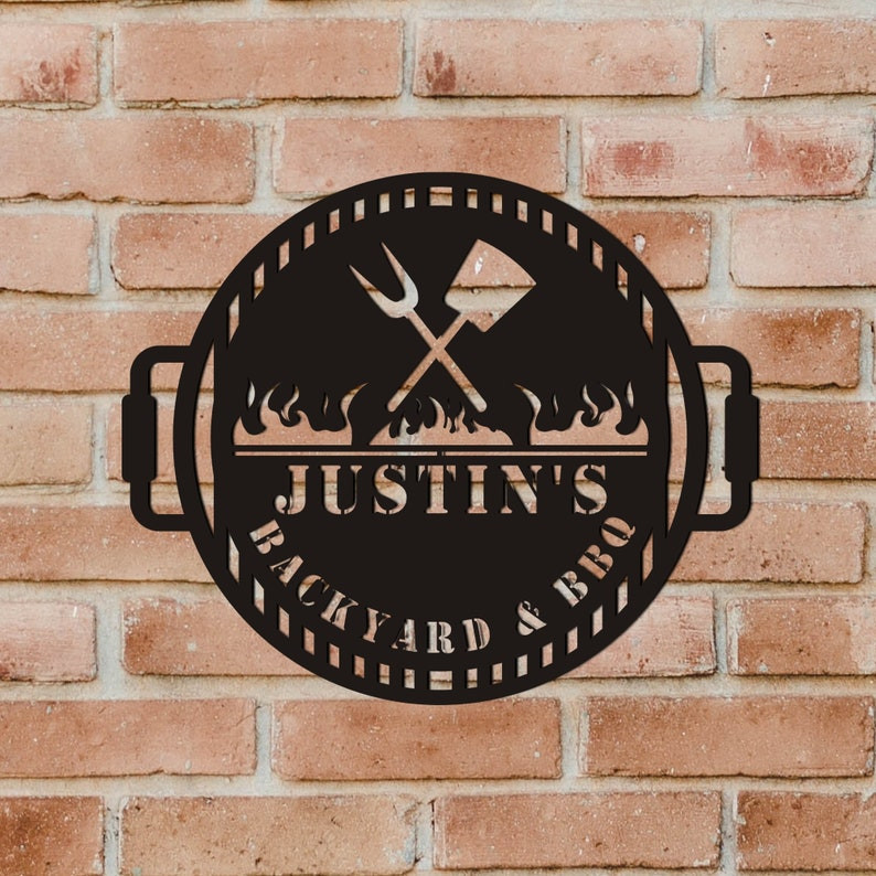 Personalized BBQ Sign, Outdoor Kitchen Sign, Custom Sign, Pit Master G ...