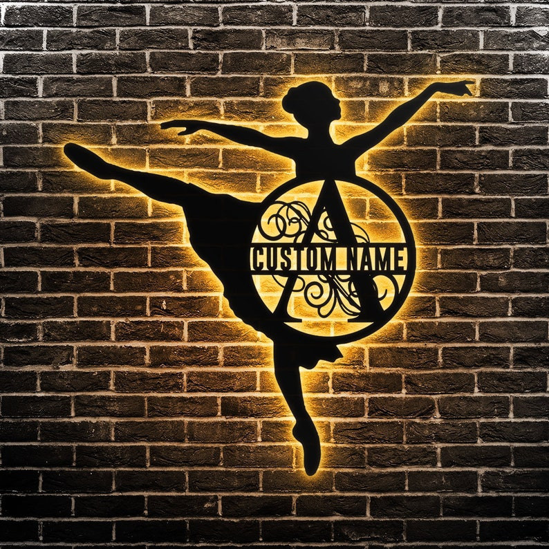 Custom Ballet Dancer Metal Sign Personalized Ballet Wall Art WITH LED ...