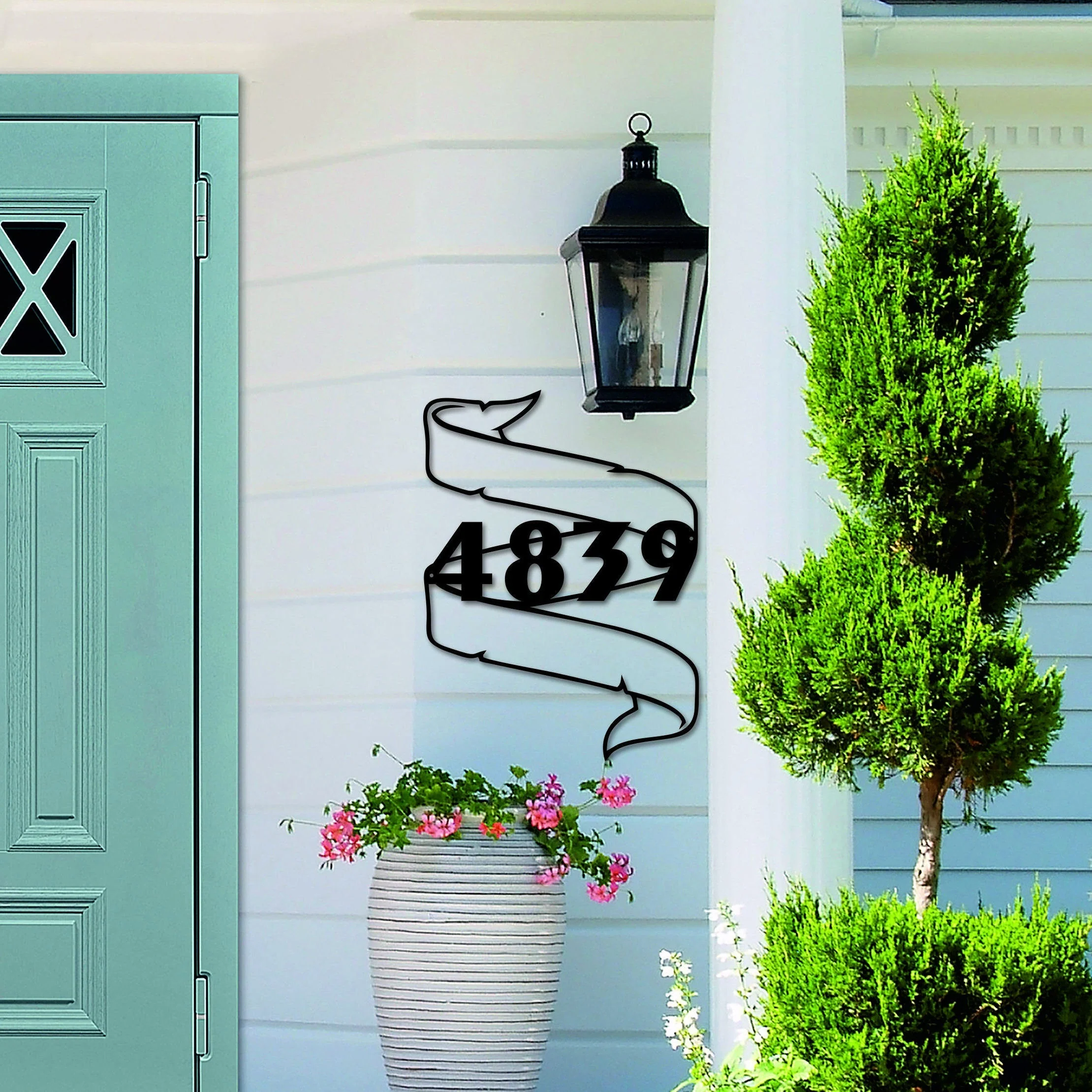 Custom Outdoor House Numbers Vertical Metal Address Sign For House Add ...