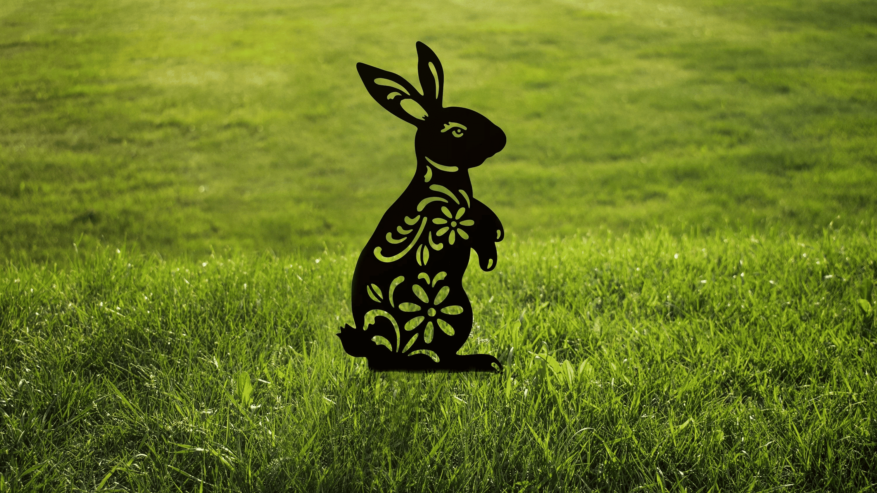 Rabbit Garden Metal Sign Bunny Garden Stake Gardening Decor Rabbit Flo ...
