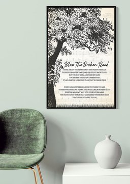 Bless The Broken Road Lyrics Dark Tree For Rascal Flatts Fan Canvas Gallery Painting Wrapped Canvas Framed Prints, Canvas Paintings Framed Matte Canvas 12x16