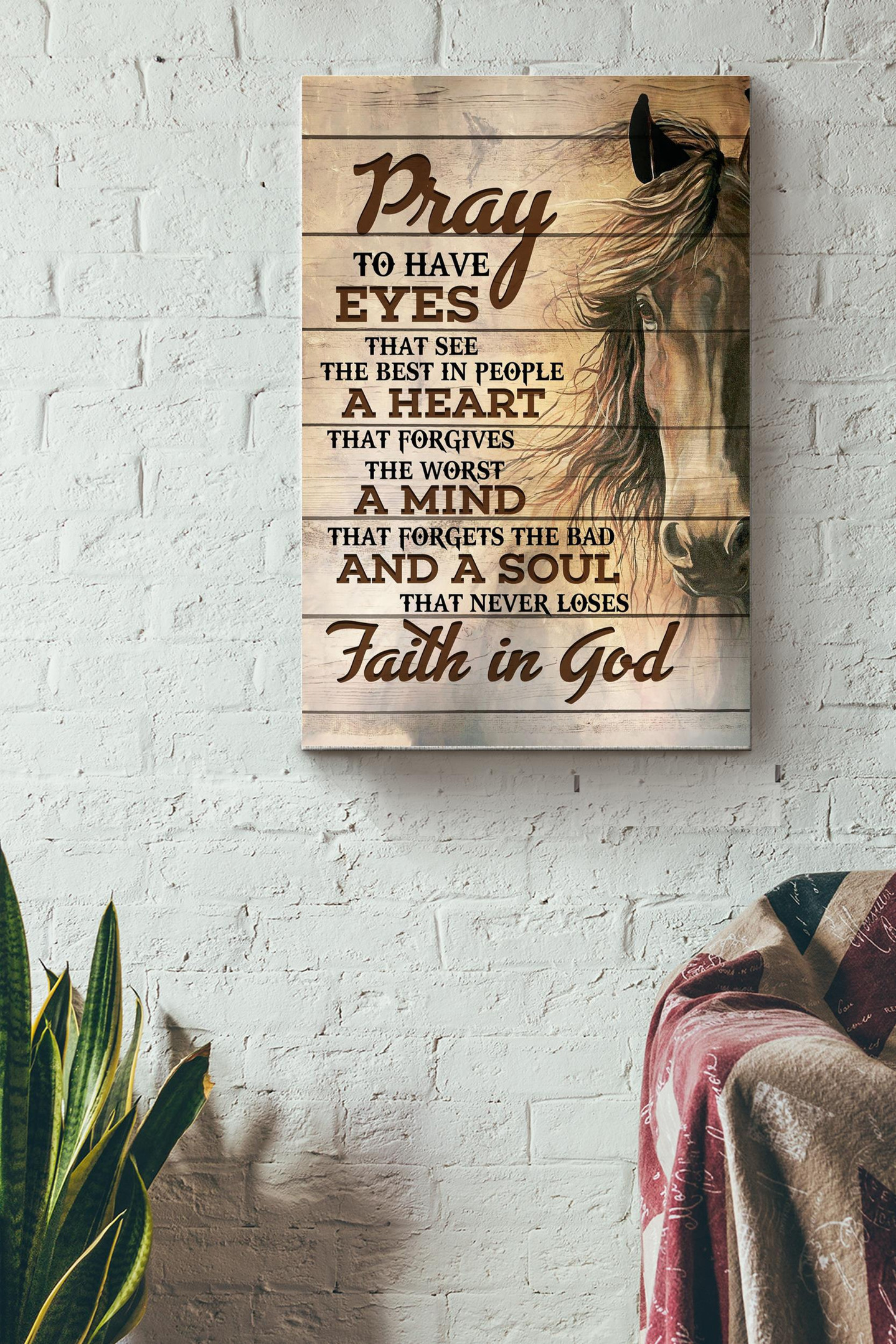 Faith In God Canvas Quote Gift For Horse Rider, God Worshiper ...
