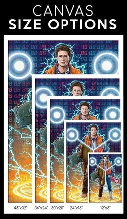Btf Single Canvas Rectangle Back To The Future Marty Mcfly Delorean Dmc Bttf 02467 Wrapped Canvas 32x48