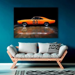 Doh Single Canvas Rectangle General Lee The Dukes Of Hazzard Dodge Charger 00671 Wrapped Canvas 12x16