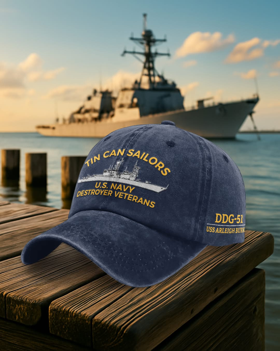 Tin Can Sailors Hat US Navy Destroyer Veterans Baseball Cap Naval ...