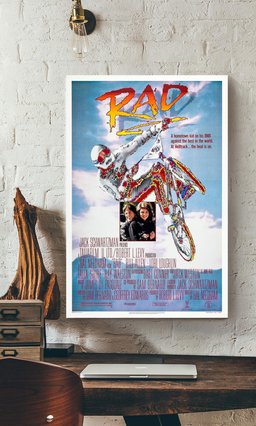 Rad Motorcycle Movie For Garage Decor Motobike Retro Print Rider Canvas Wrapped Canvas 12x16