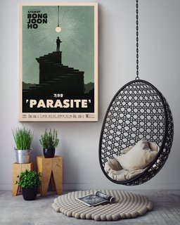 Parasite South Korean Black Comedy Thriller Film By Bong Joon Ho Art Canvas Wrapped Canvas 16x24
