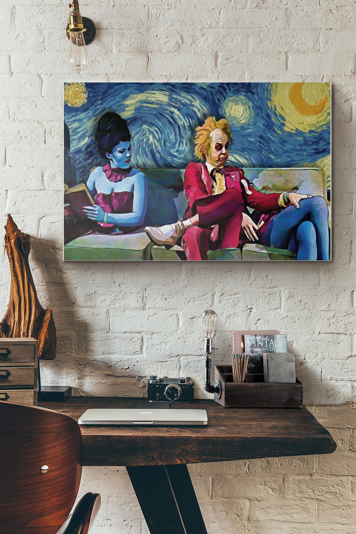 Beetlejuice Michael Keaton Starry Night Canvas Painting Ideas, Canvas Hanging Prints, Gift Idea Framed Prints, Canvas Paintings Wrapped Canvas 8x10