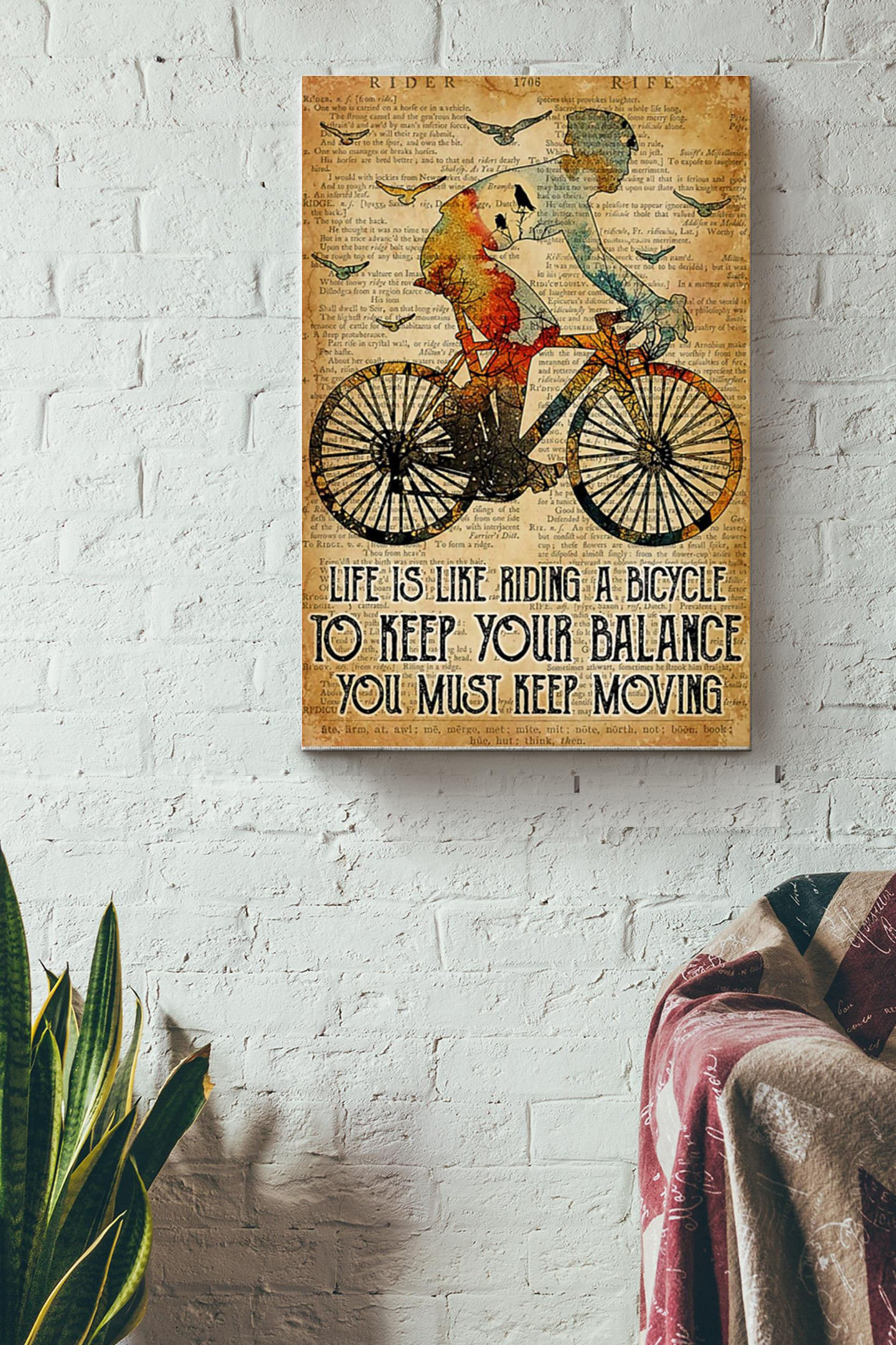 Cycling Life Is Like Riding Bicycle Vintage Canvas Sport Canvas Gift ...