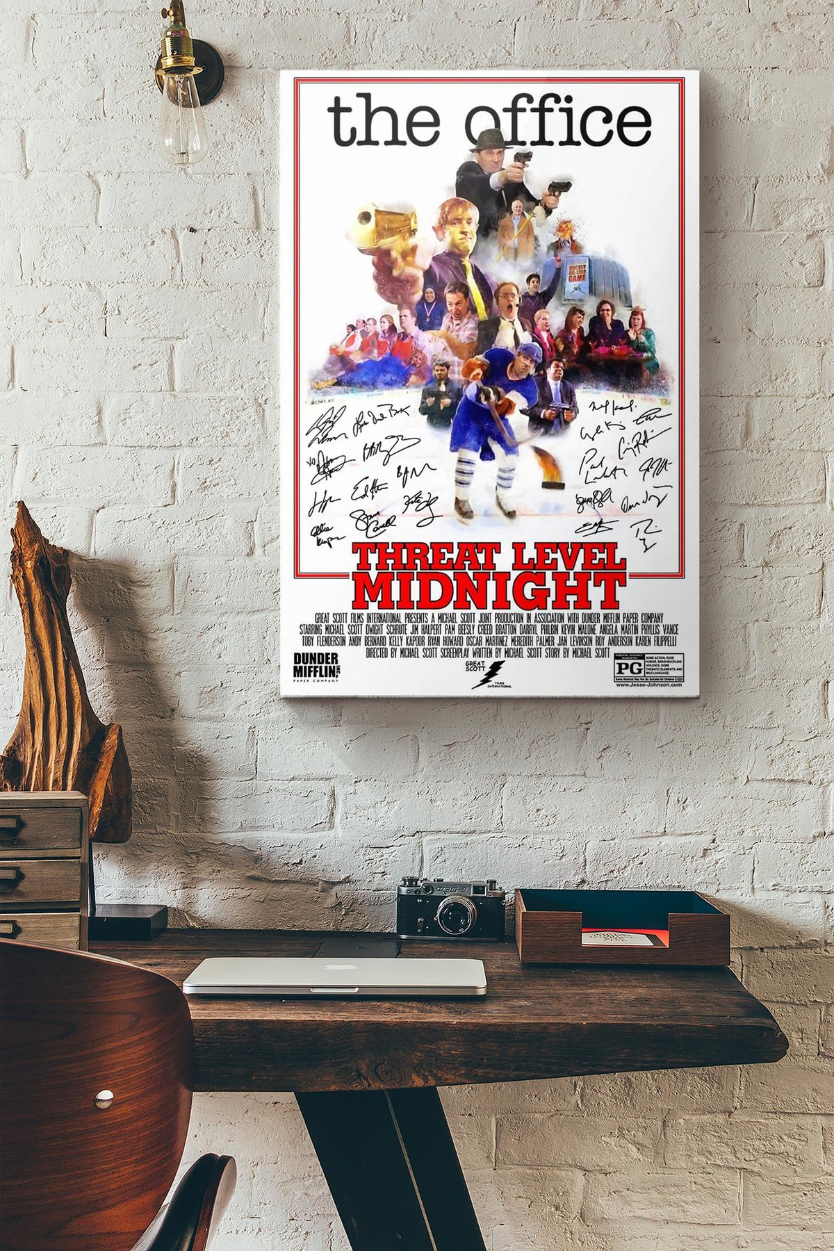 The Office Threat Level Midnight Canvas Painting Ideas, Canvas Hanging Prints, Gift Idea Framed Prints, Canvas Paintings Wrapped Canvas 8x10