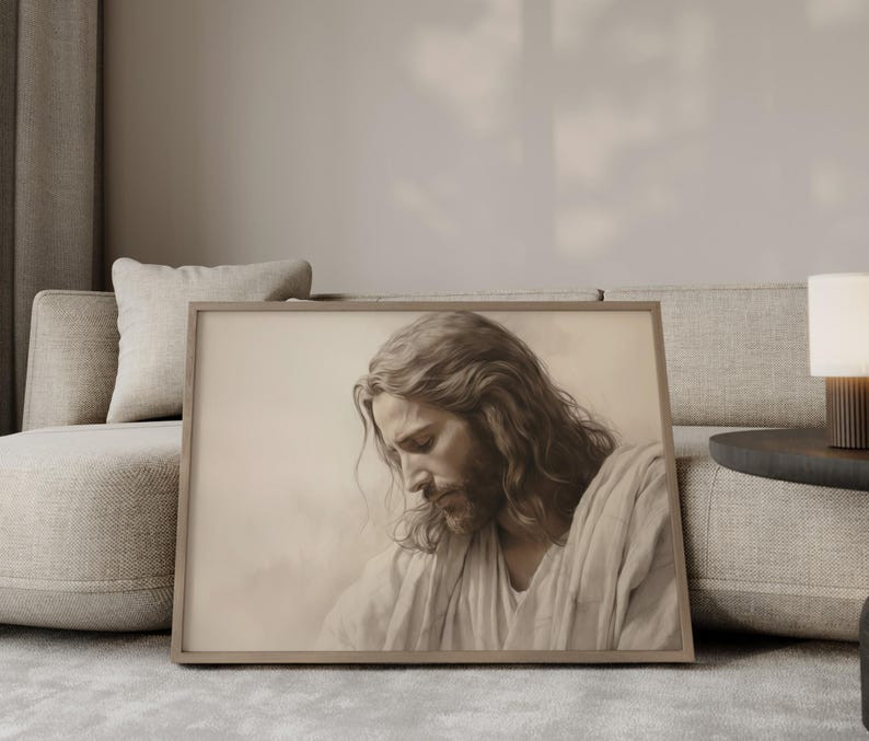 Jesus Portrait Wall Art Canvas, Christian Home Decor, Inspirational ...