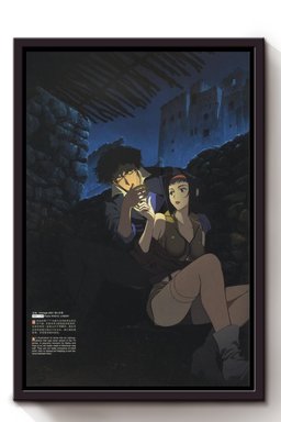 Cowboy Bebop Tv Series 1997 Spike X Faye Couple Framed Canvas Framed Matte Canvas 8x10