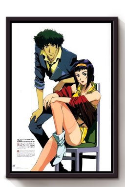 Cowboy Bebop Spike And Faye Framed Canvas Framed Matte Canvas 8x10