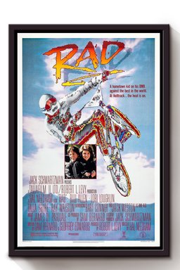 Rad Motorcycle Movie For Garage Decor Motobike Retro Print Rider Framed Canvas Framed Matte Canvas 8x10