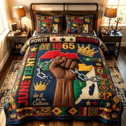 Juneteenth Culture Power C1 3 Piece Quilted Bedding Set Gift For African American Heritage Lovers