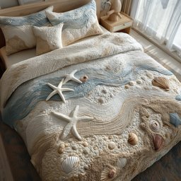 Ocean Breeze Beach 3 Piece Quilted Bedding Set Gift For Beach Lovers