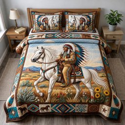 Native Legacy 3 Piece Quilted Bedding Set Gift For African American Heritage Lovers