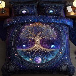 Tree of Life 3 Piece Quilted Bedding Set Gift For Home Decor Lovers