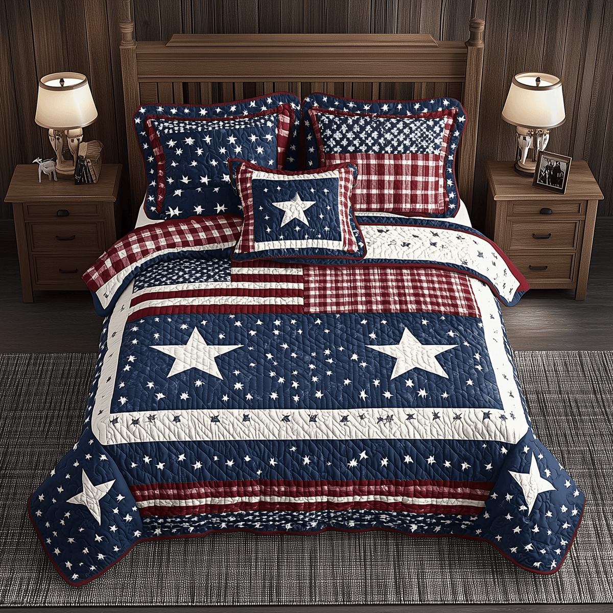 American Heritage 3 Piece Quilted Bedding Set Gift For African American Heritage Lovers