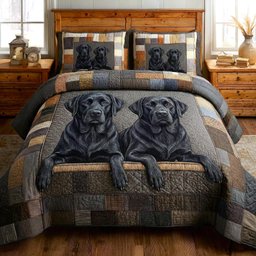 Cozy Paws Dog 3 Piece Quilted Bedding Set Gift For Dog Lovers