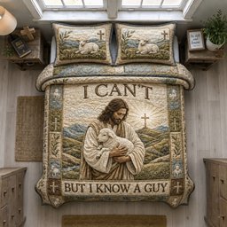I Can't But I Know a Guy 3 Piece Quilted Bedding Set Gift For Christians