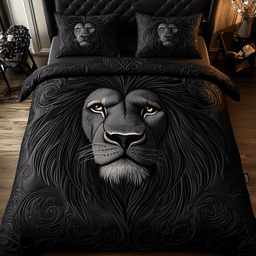 Majestic Lion 3 Piece Quilted Bedding Set Gift For Lion Lovers